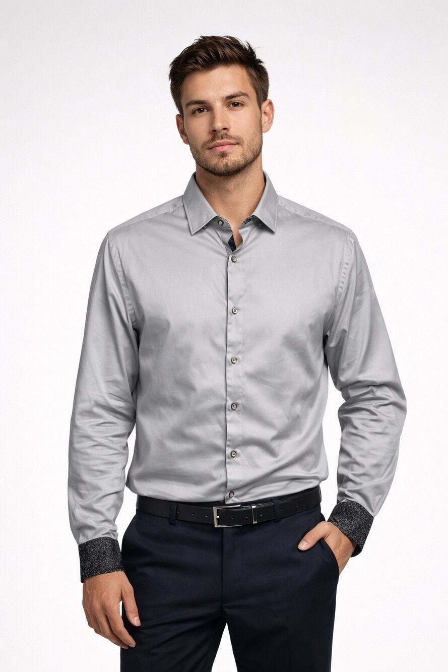 Ted Baker Modern Fit Blue Long Sleeve Button Down Shirt Cotton Mens Size 16.5